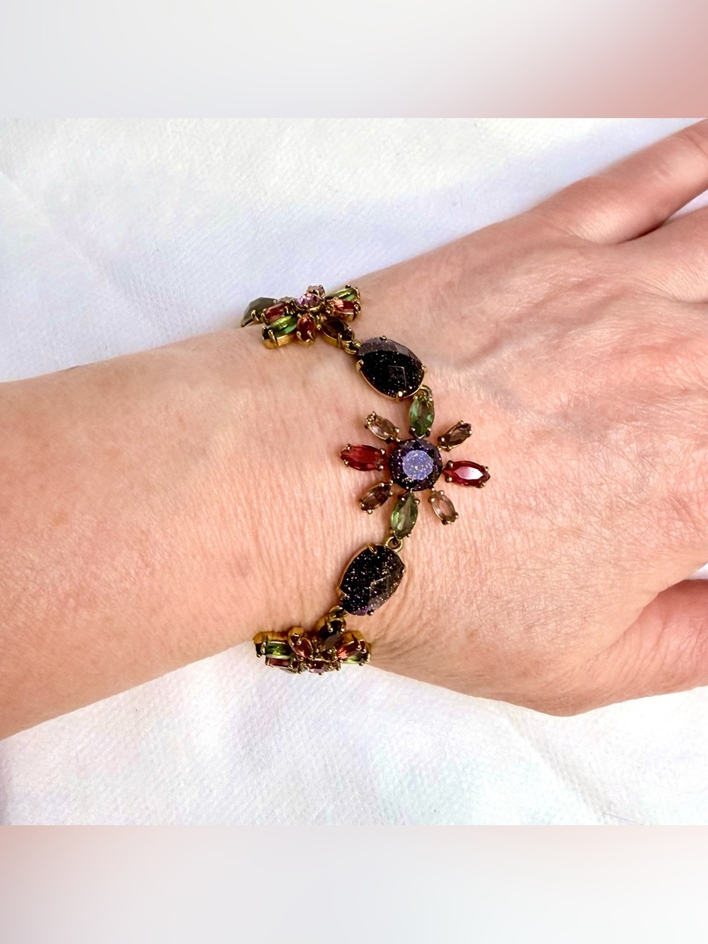 Kate Spade Goldtone Floral Crystal motif Bracelet - Picture 4 of 4
